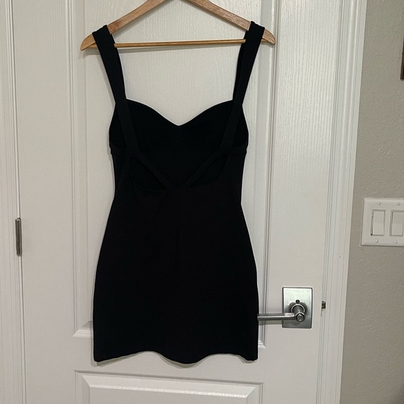 NEW INTIMATELY FREE PEOPLE Taking Sides Bodycon Slip Elegant Black Stretch Dress - Picture 4 of 8
